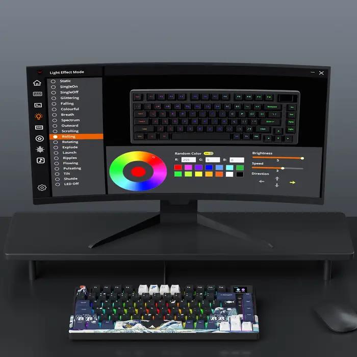 Clavier de jeu mécanique filaire avec écran OLED