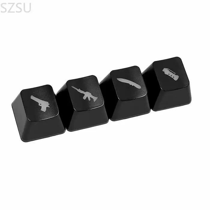 SZSU 4 pièces bricolage ABS rétro-éclairé clavier mécanique Keycap OEM hauteur personnalité translucide pour capuchon clé