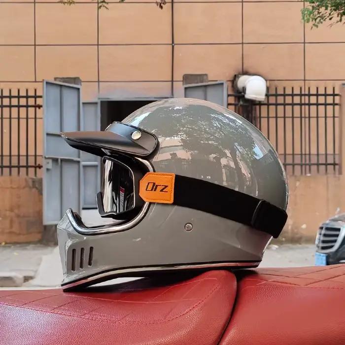 Casque de moto rétro, café Racer rétro, personnalité, intégral, certifié DOT, Jet