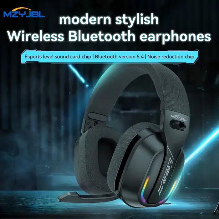 MZYJBL B500 RGB casque de jeu sans fil Bluetooth 5.4 stéréo basse son réduction du bruit écouteurs pour le sport 60H de lecture