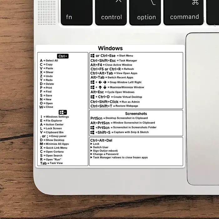 Autocollant de clé de raccourci pour ordinateur portable français