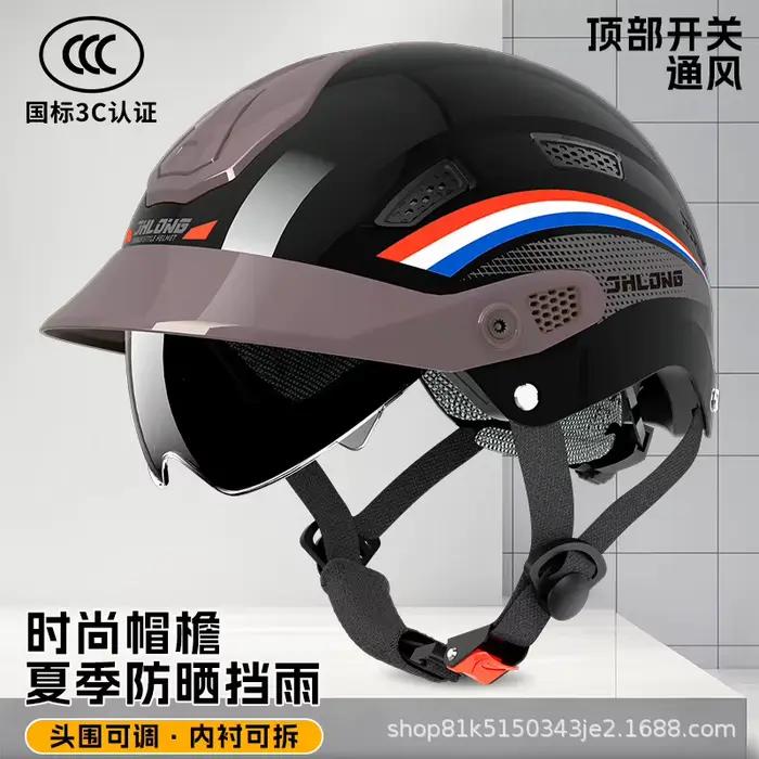 Casque de moto vintage demi-coque respirant pour l'été, pour hommes et femmes, casque ouvert pour scooter électrique, casques de sécurité réfléchissants