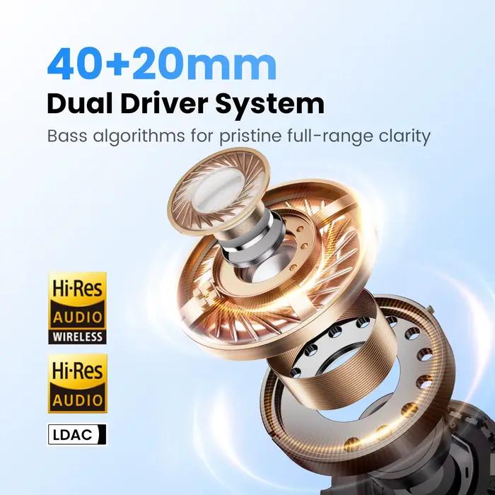 Casque sans fil HAYLOU S40 ANC avec réduction de bruit de 50 dB
