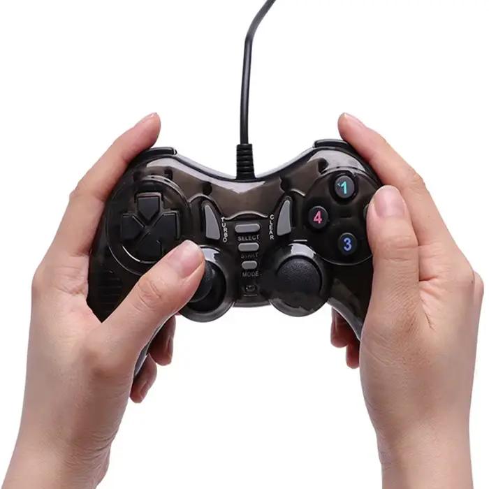 Manette de jeu filaire USB à double Vibration