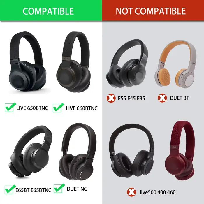 Oreillettes de remplacement pour écouteurs JBL Lifestyle E65BTNC Live 650BTNC Tune 660BTNC Duet NC