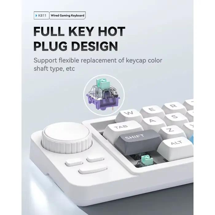 Clavier mécanique filaire programmable avec molette de réglage du volume