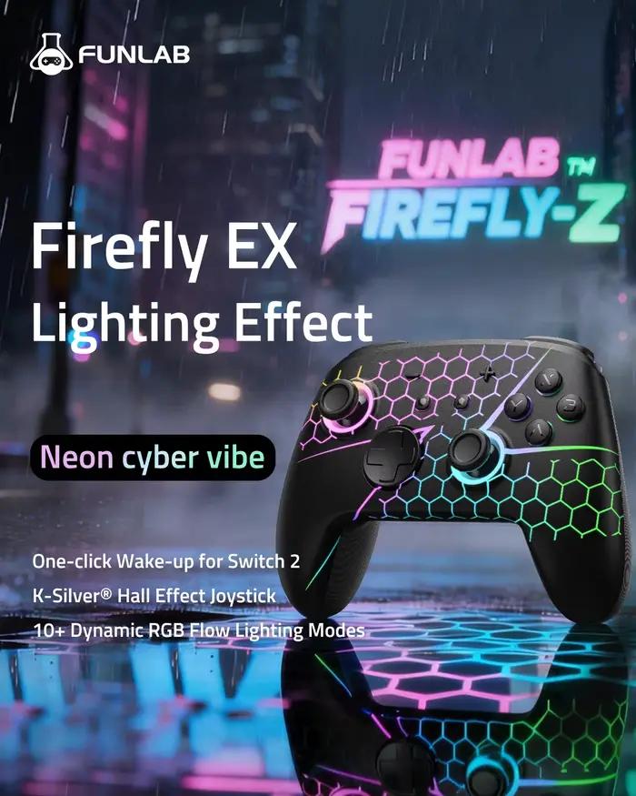 Manette sans fil FUNLAB Switch 2 Pro avec capteurs à effet Hall