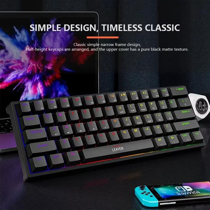 K620 Mini clavier mécanique de jeu 61 touches rvb Hotswap type-c