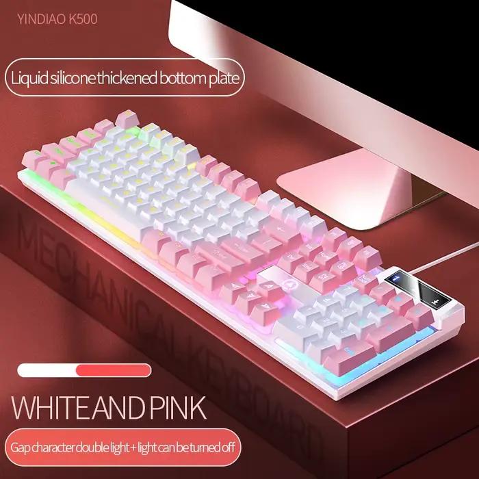K500 clavier rose couleur mixte blanc