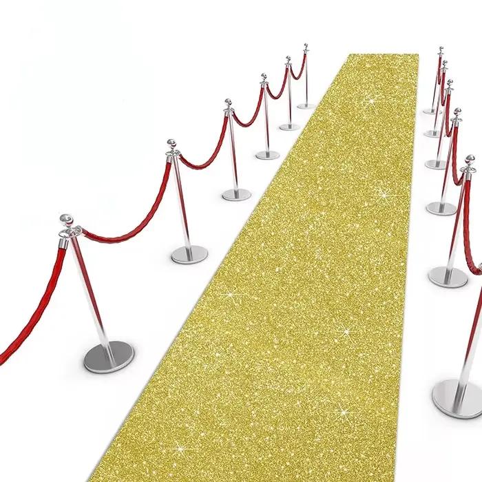 Tapis à paillettes de mariage doré de haute qualité, tapis Long de piste extérieure de Thanksgiving de noël de vacances, grand tapis personnalisé