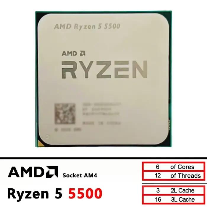 Processeur de bureau AMD Ryzen 5 5500 6 cœurs 12 threads 4