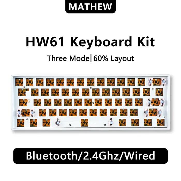 HW61/Ultra60 Kit de clavier mécanique personnalisé ISO 60% jeu sans fil rvb Bluetooth bricolage