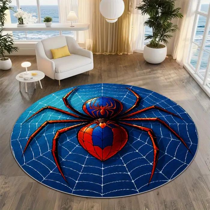 Tapis rond à motif d'araignée