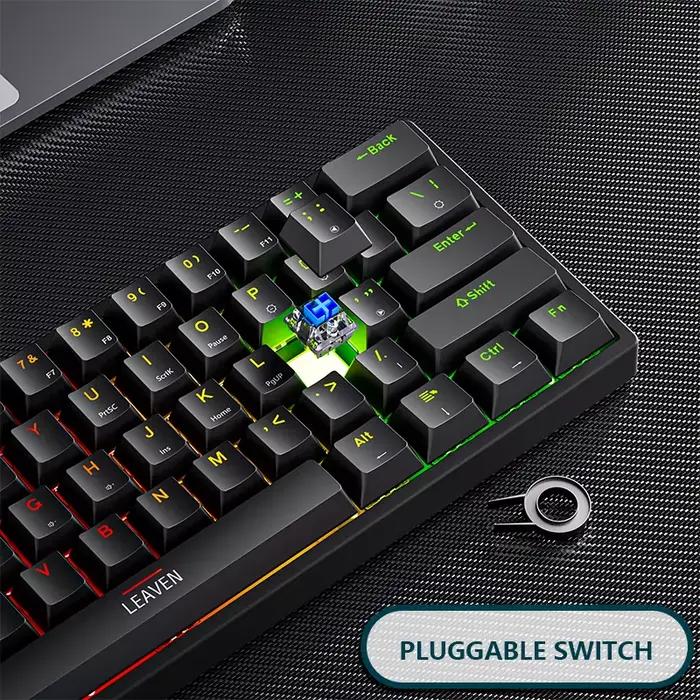 K620 Mini clavier mécanique de jeu 61 touches rvb Hotswap type-c