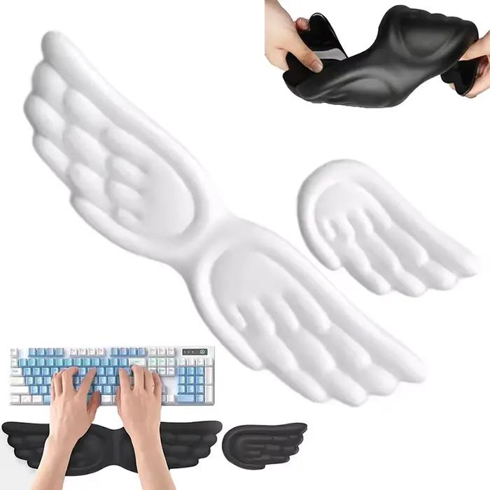 Ailes d'ange en forme de clavier souris repose-poignet aile mousse à mémoire