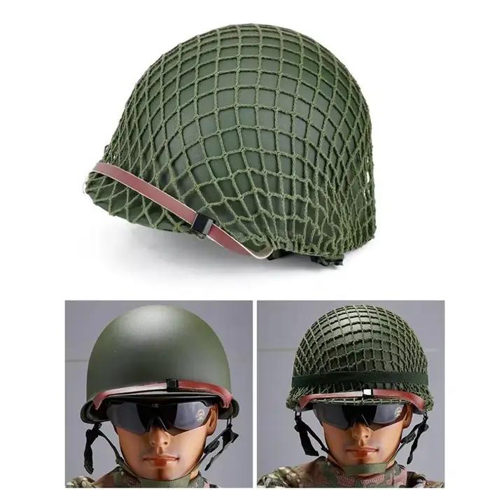 Casque classique de paintball en acier vert, armée militaire DulUS, casque de protection pour cimetière, CS, WWII, WW2, extérieur