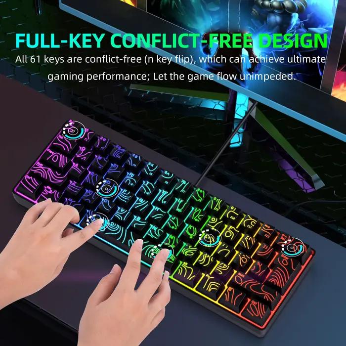 Clavier de jeu RGB 61 touches