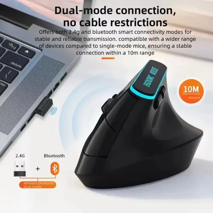 Warvank VM1 bouton de basse souris de jeu verticale sans fil ergonomique éclairage rvb TYPE-C charge Bluetooth