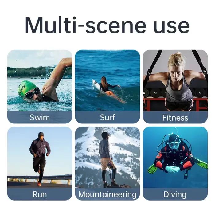 Écouteurs à Conduction Osseuse Étanche IPX8 MP3 32 Go Bluetooth 5.4 Sans Fil avec Micro pour Natation Sport Fitness Nouveauté 2026