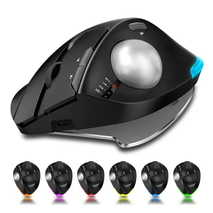 Souris souris pour ordinateur portable souris sans fil Triple Mode BT RGB souris d'ordinateur avec Angle de souris Programmable réglable souris trackball