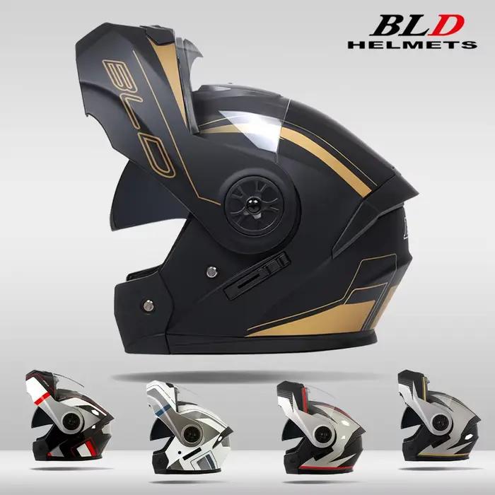 Casque BLD Modulaire Flip-Up Doublure Amovible Lavable Visière Anti-Buée Confortable Scooter Motard Occasions Spéciales