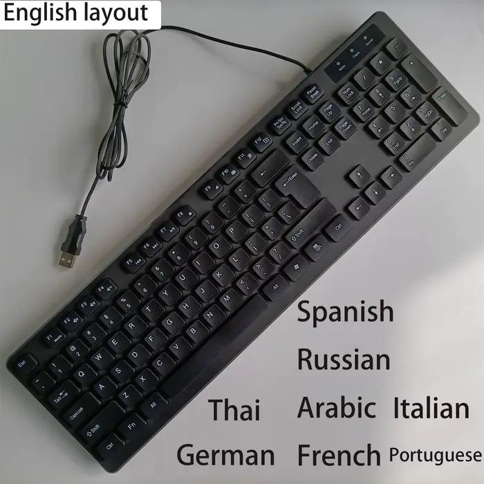 Allemand/espagnol//russe/arabe/français (AZERT) clavier filaire