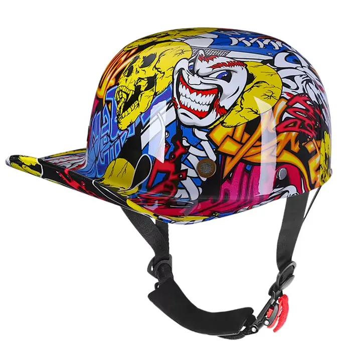 Casquette de baseball pour casque de moto Vintage, pour hommes et femmes, scooter pour enfants, demi-visage, chapeau quatre saisons, nouvelle collection 2022