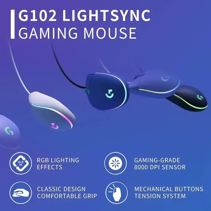 Logitech G102 : Souris de jeu durable et fiable