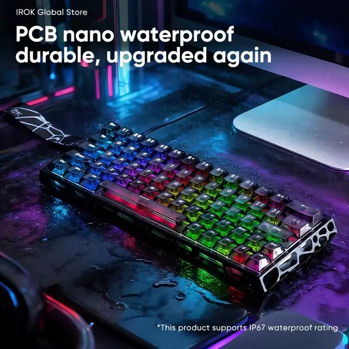 Clavier mécanique magnétique de jeu IROK MG63 Holy60 en aluminium creux 60% Rapid Trigger 8K 0.07ms Hotswap filaire pour gamer