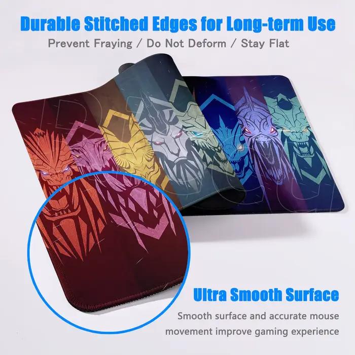 Tapis de souris Monster Hunter Wilds imprimé HD, caoutchouc naturel, bordures résistantes, précision de mouvement, résistance à l'usure, variété de couleurs et tailles pour gamer et collectionneur