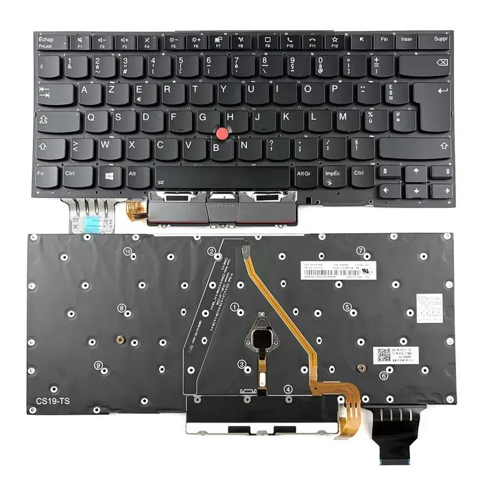 Clavier rétroéclairé US/UK/Latin/Russe/Estonien/Canadien/Français/Hongrois pour Lenovo Thinkpad X1 Carbon Gen 7ème 8ème génération 2019 2020