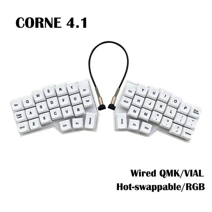Corne V4.1 Split Ergonomics Clavier mécanique MX remplaçable à chaud filaire South RGB VIAL entièrement rogrammable