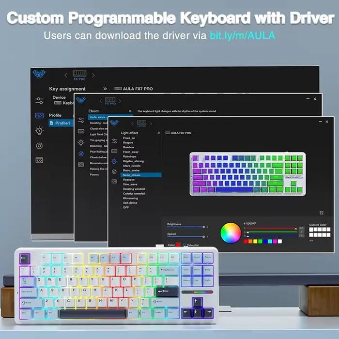 AULA F87 Pro clavier mécanique sans fil TKL