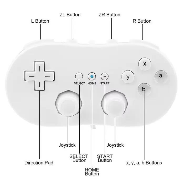 Manette filaire classique pour Nintendo Wii et Wii U joystick analogique compatible avec WiiWare et console virtuelle jeux confortable pour longues sessions de jeu