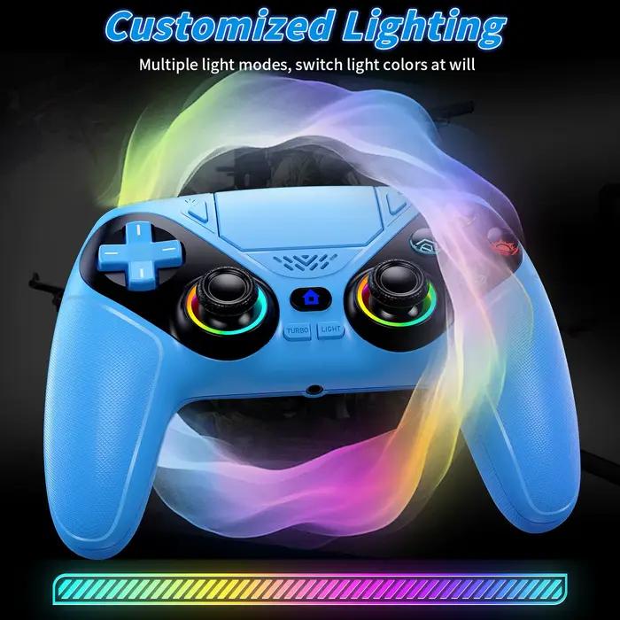 Manette de jeu sans fil PS5 avec éclairage RGB personnalisable pour PlayStation 5 et PC compatibilité turbo vibration programmation gaming occasions spéciales