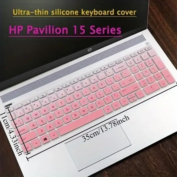 Protecteur de clavier en silicone pour claviers d'ordinateurs portables HP série 15 imperméable à la poussière et à l'eau pour une utilisation durable et personnalisable en blanc ou noir