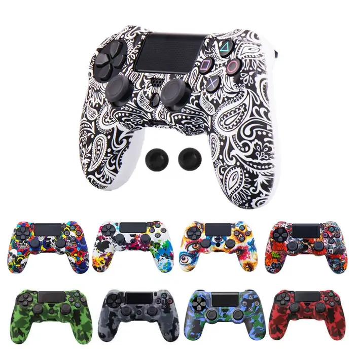 Coque de protection en silicone pour manette PS4 Slim/PS4 Pro avec capuchons de pouce offerts – Articles en liquidation