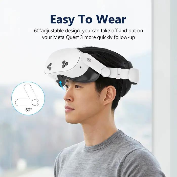 Sangle de tête BEHORSE réglable pour Meta Quest 3/3S confortable ergonomique pour VR gaming et formation professionnelle
