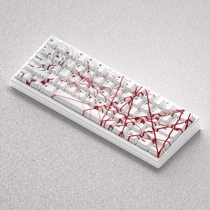 73 touches PBT colorant Sublimation cerise Yuzuriha Inori Anime pour 60 65 68 disposition clavier mécanique GK61 Anne Pro 2