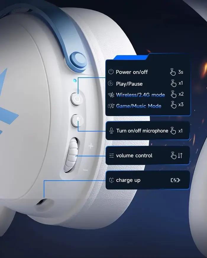 Casque de jeu MCHOSE V9 Pro sans fil
