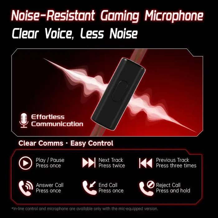 Casque de jeu filaire intra-auriculaire CCA Falcon à double action