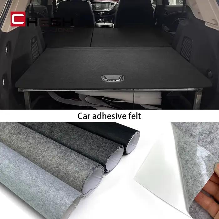 Rouleau de tissu feutré automobile auto-adhésif DIY 102x200cm en polyester antidérapant pour modification intérieure de voiture et isolation acoustique