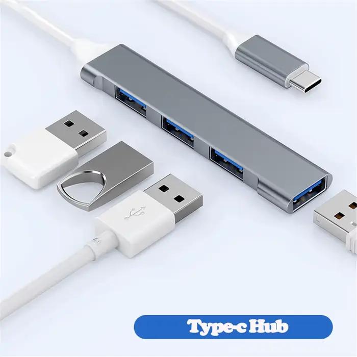 Hub USB 3.0 Hub USB 4 ports haute vitesse Type c séparateur 5Gbps pour accessoires informatiques HUB Multiport 4