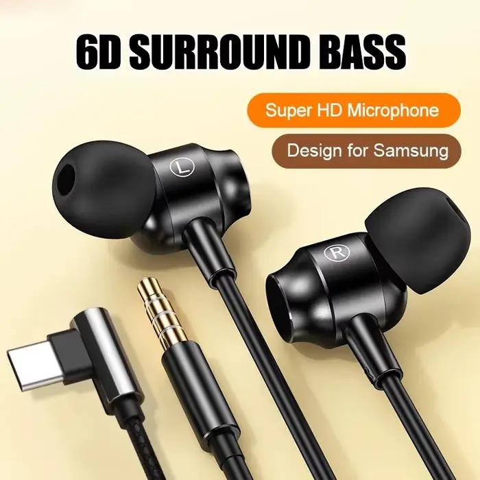 EARDECO 6D casques stéréo métal Type C & 3.5mm filaire Gamer écouteurs magnétique dans l'oreille casque pour Samsung mains libres HD appel