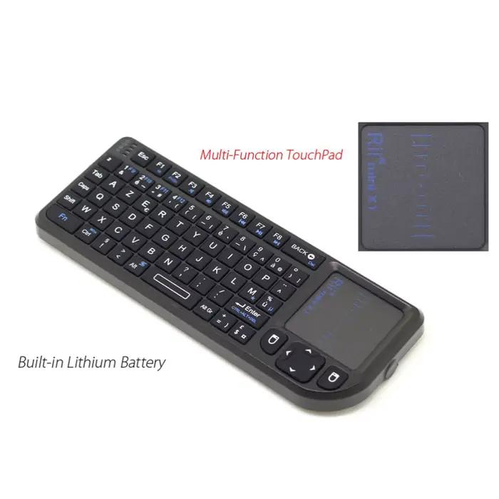 Rii X1 2.4 GHz Mini clavier sans fil claviers anglais/ES/FR avec pavé tactile pour Android TV Box/PC/ordinateur portable