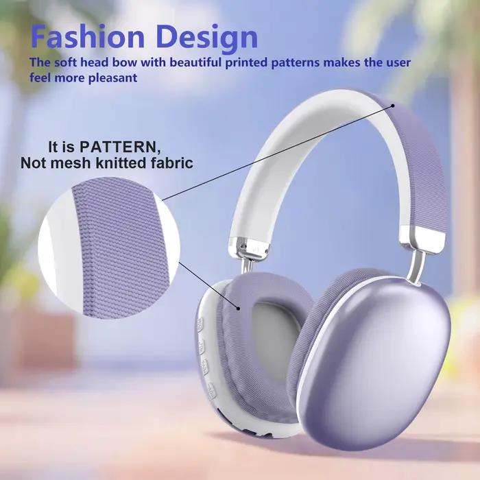 Casque Bluetooth sans fil supra-auriculaire HiFi pour musique et jeux