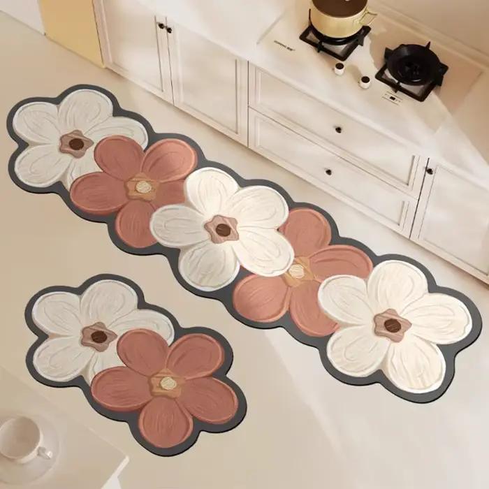Tapis de sol absorbant de cuisine coréenne, longue bande, résistant à la saleté, séchage rapide, absorbant l'huile, pour porte de salle de bain, d'entrée