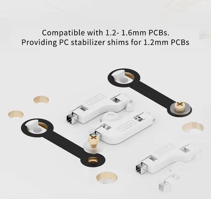 Stabilisateur à vis PCB de Studio de styliste pour clavier mécanique de jeu POM 2u 6.25u 7u Protection de fil noir Beige blanc