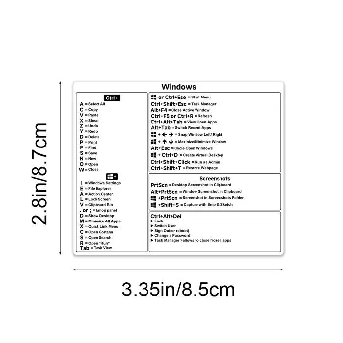 Autocollant de clé de raccourci pour ordinateur portable français