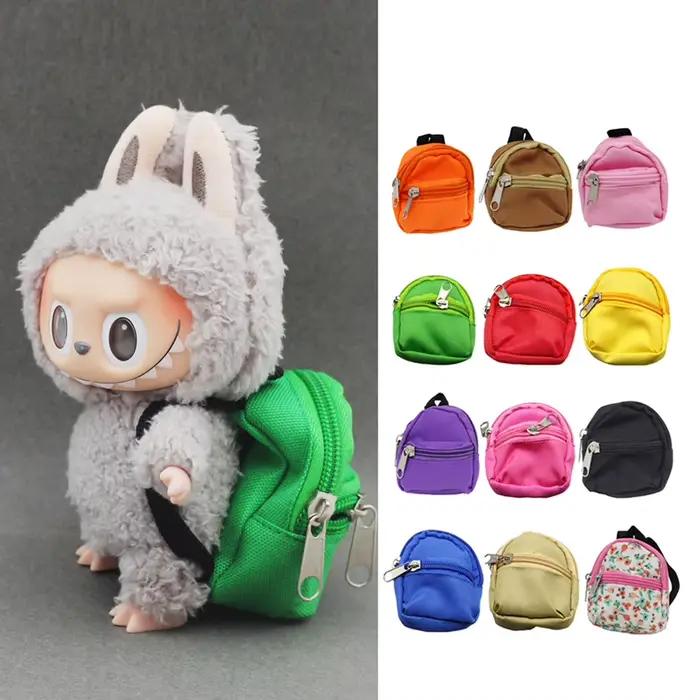 Sac Labubu : Sac à dos en peluche Kawaii – Porte-poupées fonctionnel en vinyle de 15/17 cm avec sangles réglables